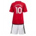 Günstige Manchester United Marcus Rashford #10 Babykleidung Heim Fussballtrikot Kinder 2023-24 Kurzarm (+ kurze hosen)